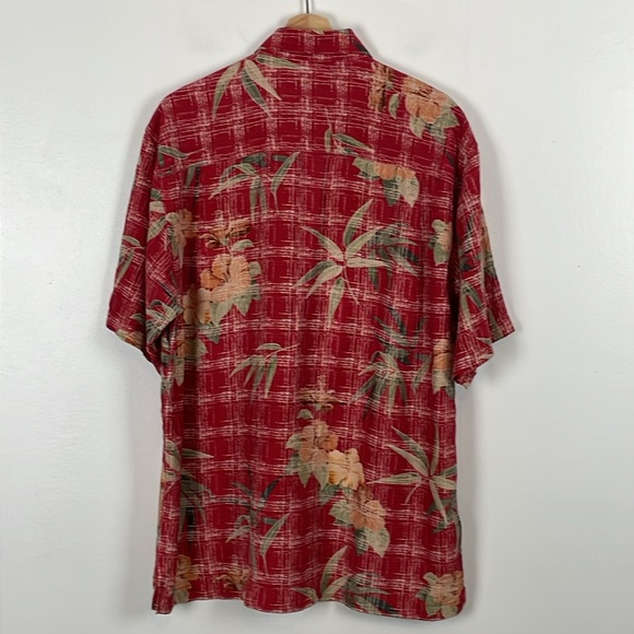 Tommy Bahama Silk Short Sleeve Mens L Tropical Paradise Print Button Down Shirt - Picture 4 of 9
